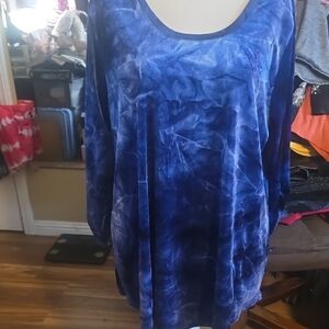 LOGO by Lori Goldstein Blue Oversized Tunic